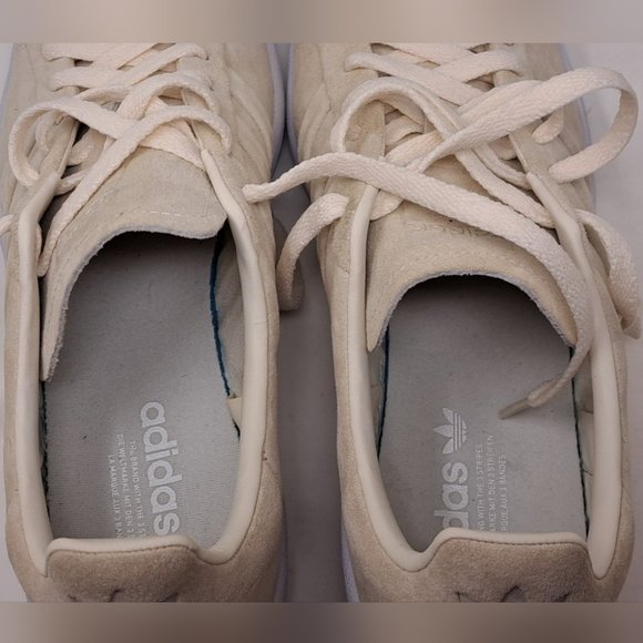 adidas Men's Campus Stitch and Turn Sneakers Shoes Chalk White Low Cut Suede 11 - Picture 5 of 9